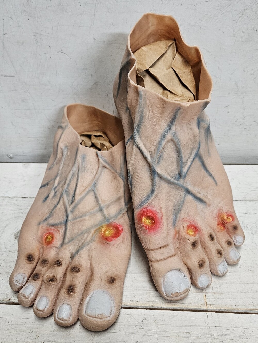 Vintage Cesar 80s Halloween zombie monster feet slippers rubber vinyl horror